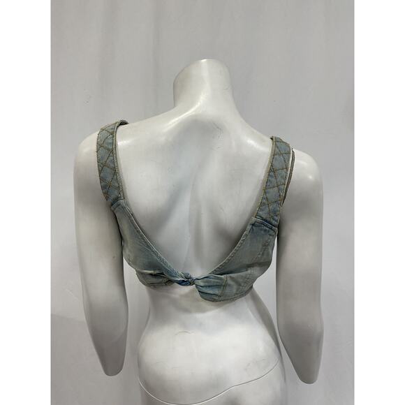 Retrofete 'Willis' Blue Distressed Blouse Top Size M - NWT - Picture 3 of 5